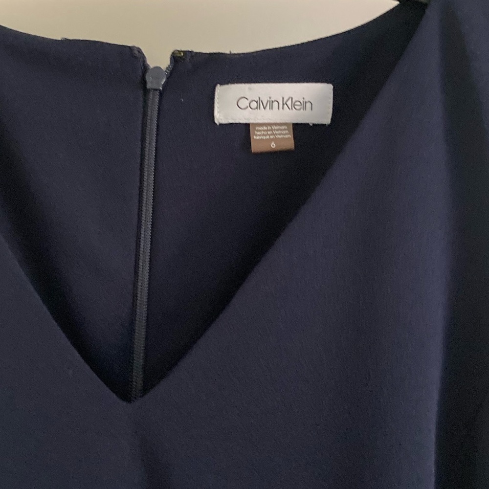 Calvin Klein Navy Midi Dress with belt - Picture 7 of 9